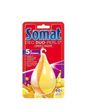 Odorizant pentru masina de spalat vase Somat Deo Duo-Perls Lemon & Orange 17 g